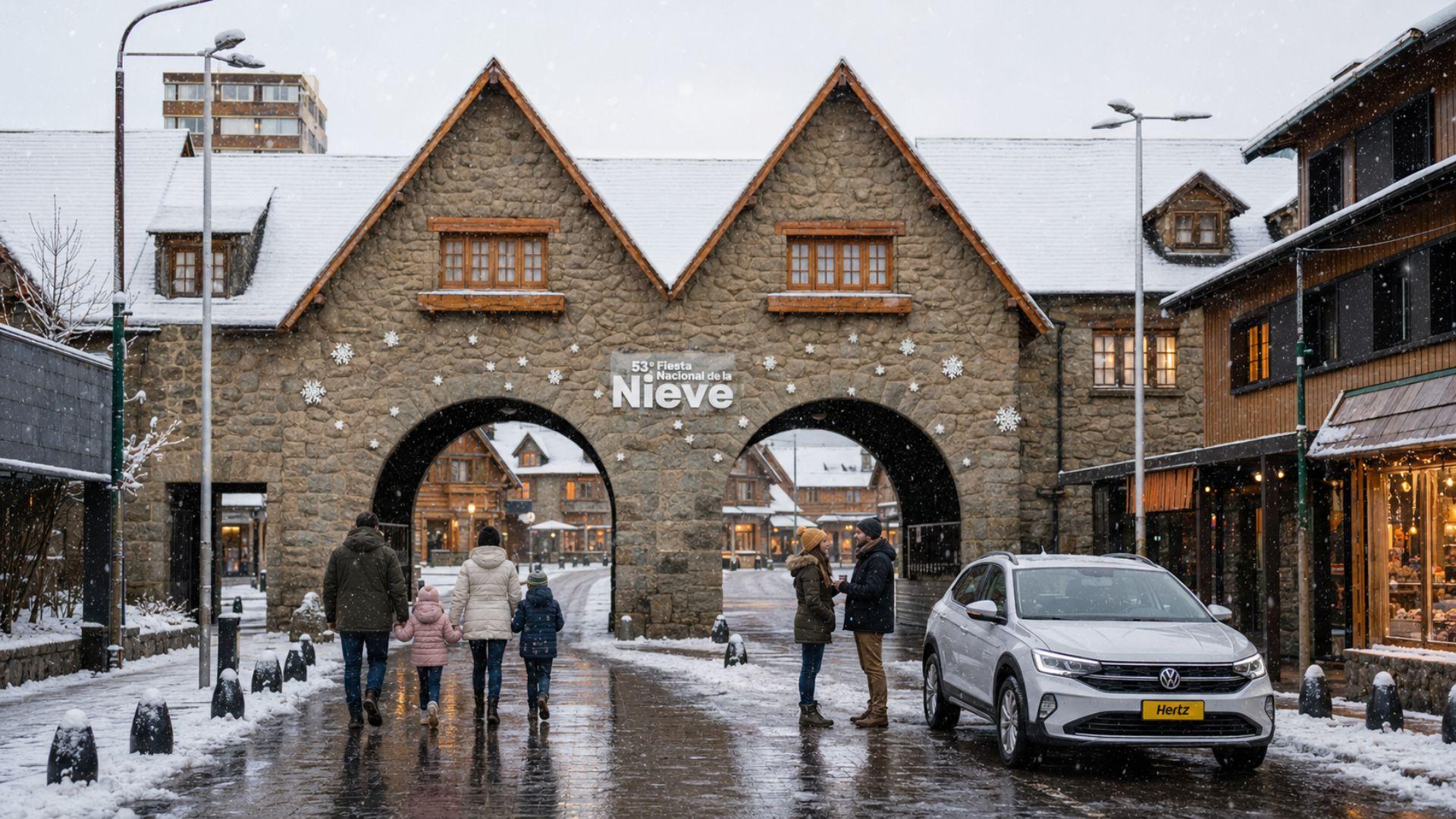 fiesta de la nieve en el centro de baroliche